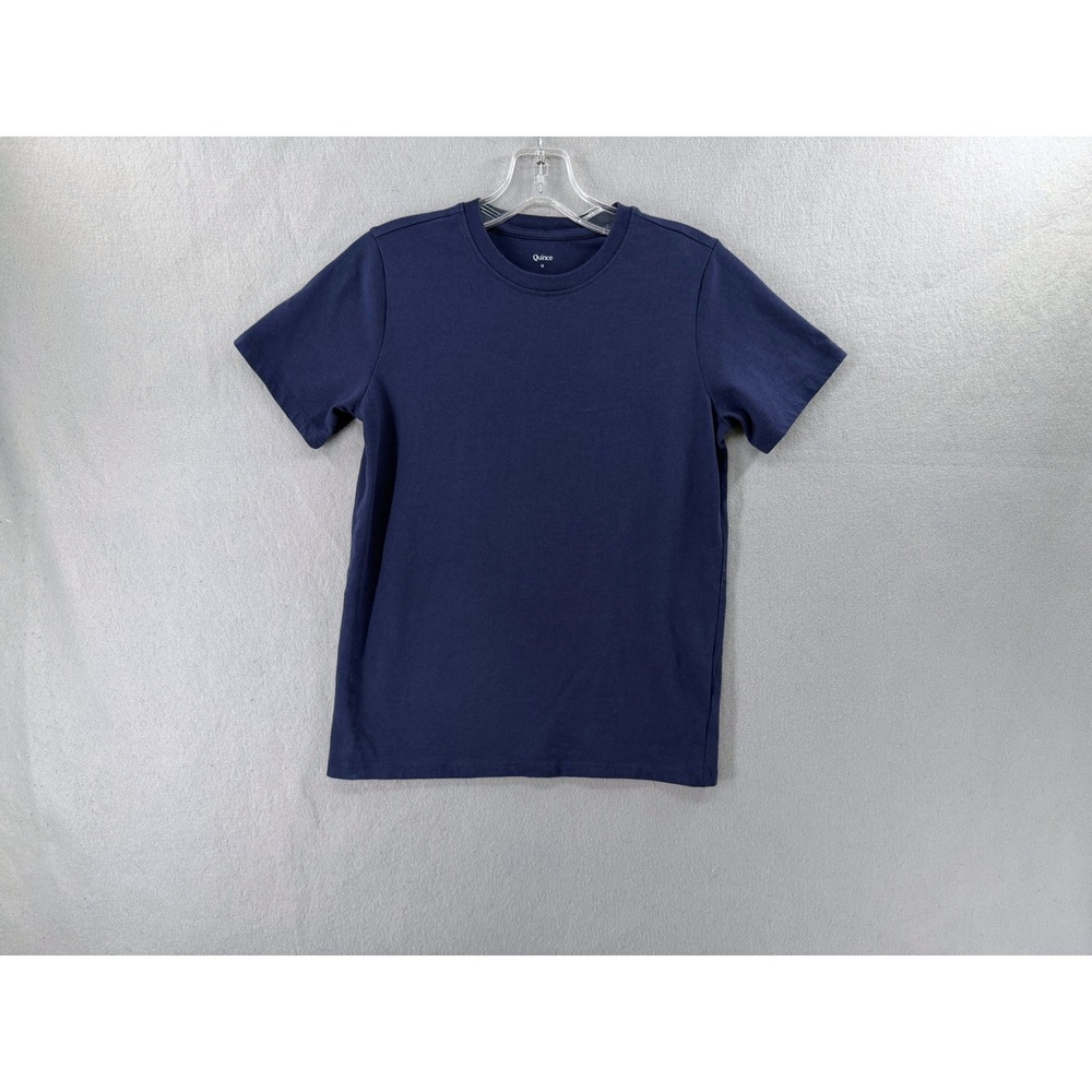Quince Kids T-Shirt 12 Navy 100% Organic Cotton Short Sleeve Neutral Minimalist
